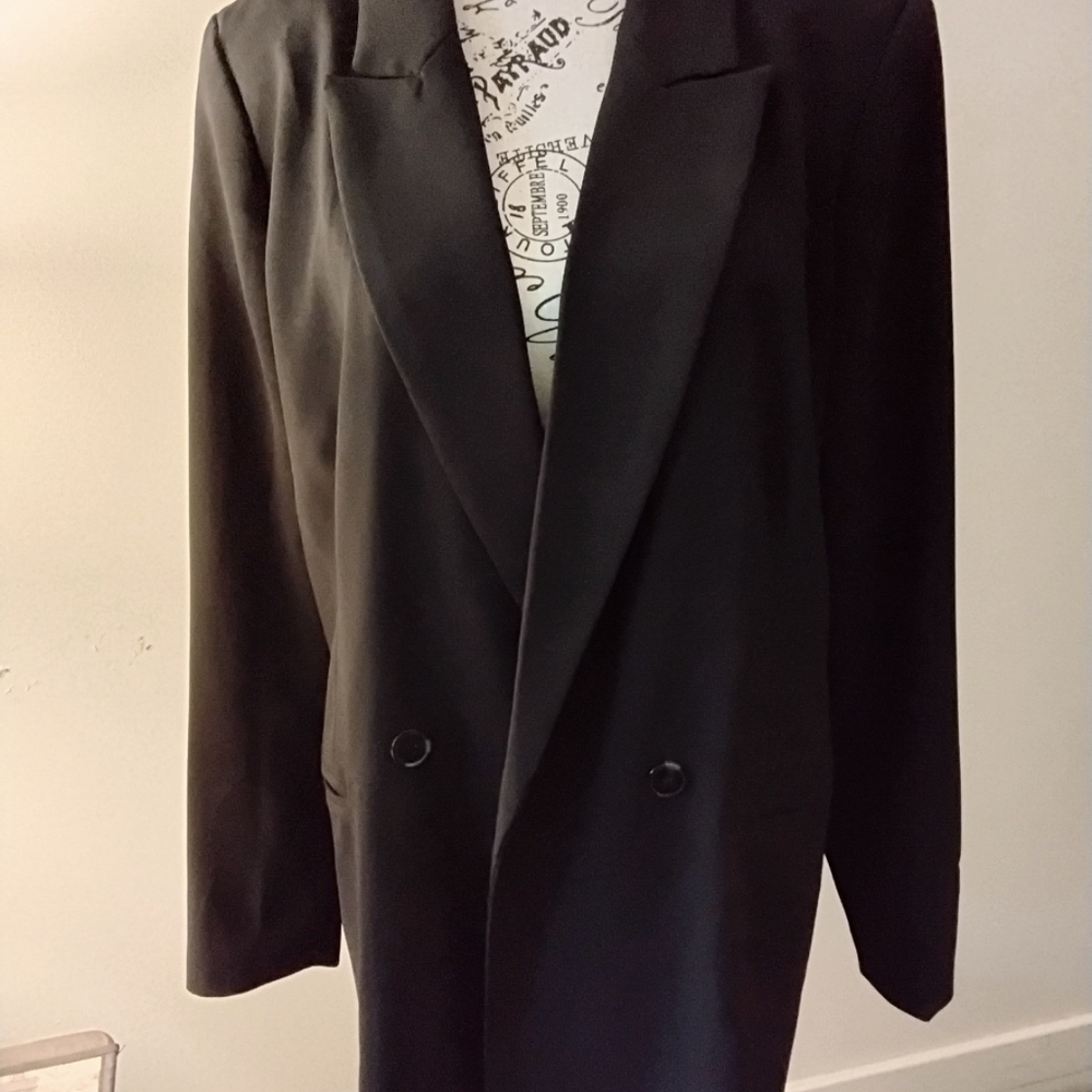 Rachel Zoe Women's Black Blazer Jacket - Double Breasted - Lined - Size Large